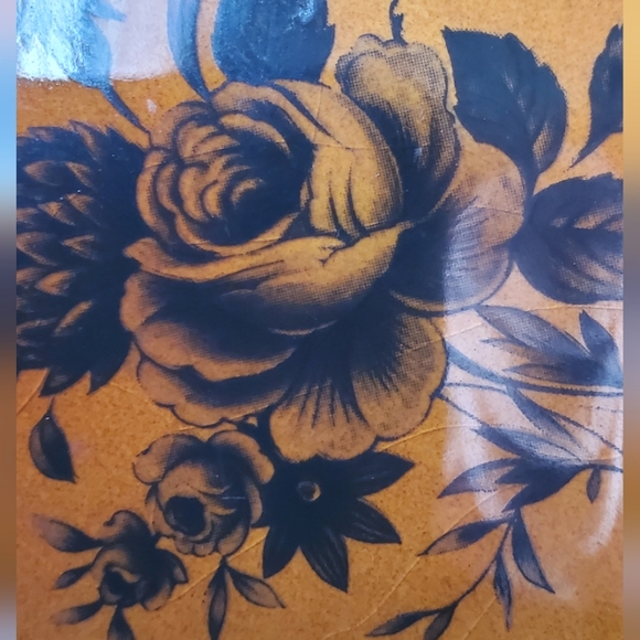 Vintage Lord Nelson Pottery Ashtray, Brown with Florals - Picture 2 of 9